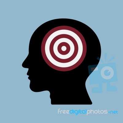 Target Goal In Human Head Stock Image