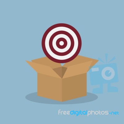 Target Goal On Opened Box Stock Image