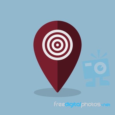 Target Map Pin Stock Image