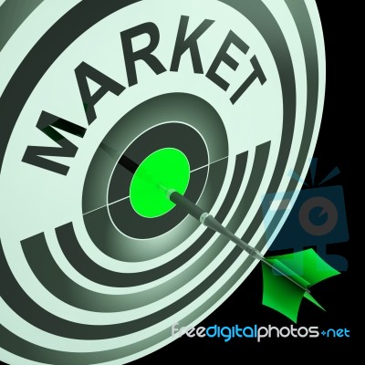 Target Market Means Aiming At Business Audience Stock Image