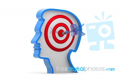 Target On Human Head Stock Image