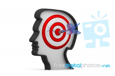 Target On Human Head Stock Image