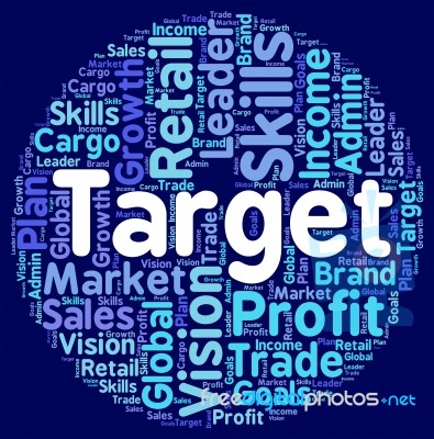 Target Word Represents Desired Result And Aim Stock Image