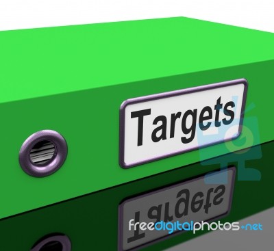 Targets File Indicates Document Administration And Aiming Stock Image