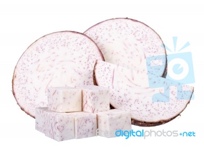 Taro Isolated On The White Background Stock Photo