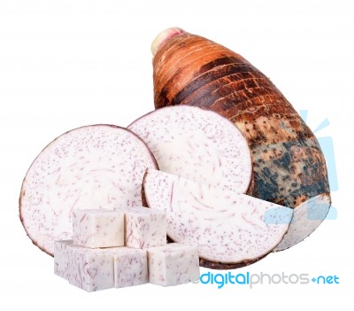 Taro Isolated On The White Background Stock Photo