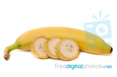 Tasty Banana Fruit Isolated On White Background Stock Photo