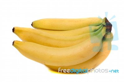 Tasty Bananas Fruits Isolated On White Background Stock Photo