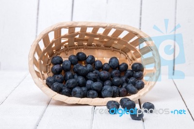 Tasty Blueberries On White Background Stock Photo