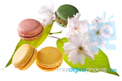 Tasty Colorful Macaroons Stock Photo