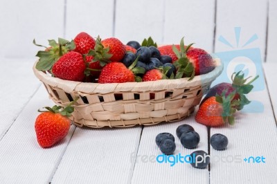 Tasty Fruit Mix On A White Background Stock Photo