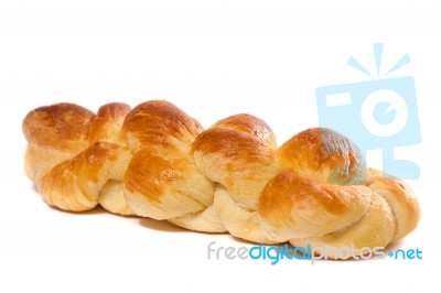 Tasty Homemade Bread Isolated On White Background Stock Photo