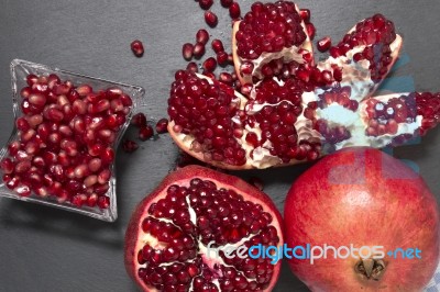 Tasty Pommegranate Fruit Stock Photo