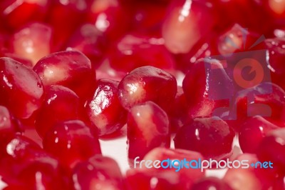 Tasty Pommegranate Fruit Seeds Stock Photo