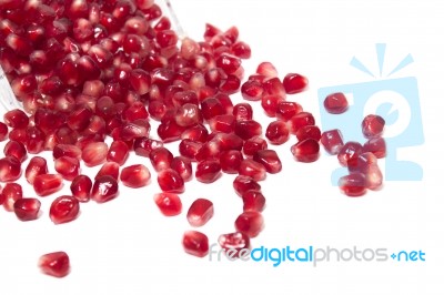 Tasty Pommegranate Fruit Seeds Stock Photo