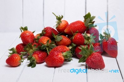 Tasty Strawberries On White Background Stock Photo