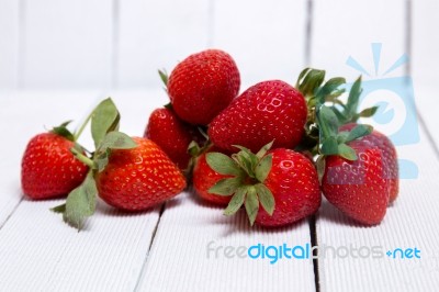 Tasty Strawberries On White Background Stock Photo