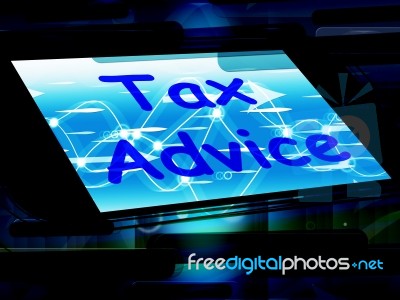 Tax Advice On Phone Shows Tax Help Online Stock Image