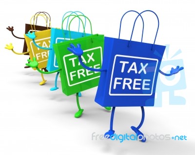 Tax Free Bags Represent Duty Exempt Discounts Stock Image
