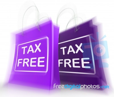 Tax Free Shopping Bag Represents Duty Exempt Discounts Stock Image