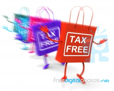 Tax Free Shopping Bags Represent Duty Exempt Discounts Stock Image