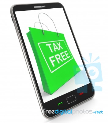 Tax Free Shopping Phone Shows No Duty Taxation Stock Image