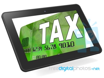 Tax On Credit Debit Card Calculated Shows Taxes Return Irs Stock Image