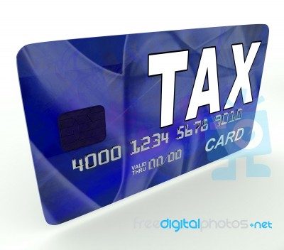 Tax On Credit Debit Card Shows Taxes Return Irs Stock Image