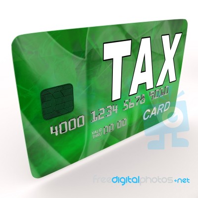 Tax On Credit Debit Card Shows Taxes Return Irs Stock Image