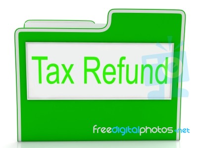 Tax Refund Shows Taxes Paid And Business Stock Image