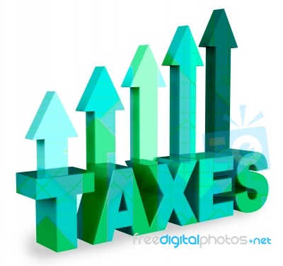 Taxes Arrows Means Taxation Taxpayer 3d Rendering Stock Image