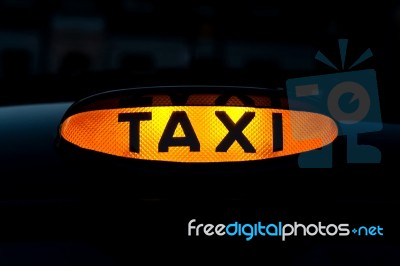 Taxi Logo Highlighted Stock Photo