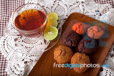 Tea And Muffin Stock Photo