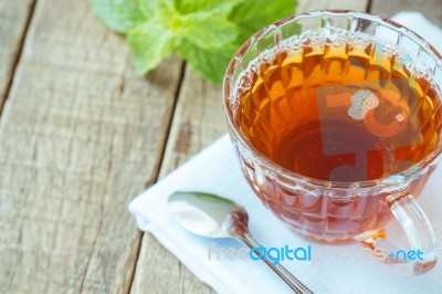 Tea Beverage On Wood Background Stock Photo