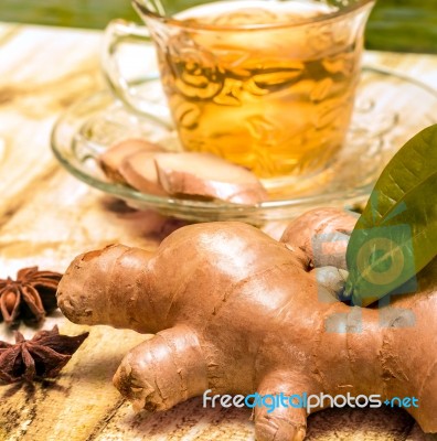 Tea On Patio Represents Outside Patios And Cup Stock Photo