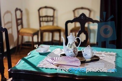 Tea Table Composition Stock Photo