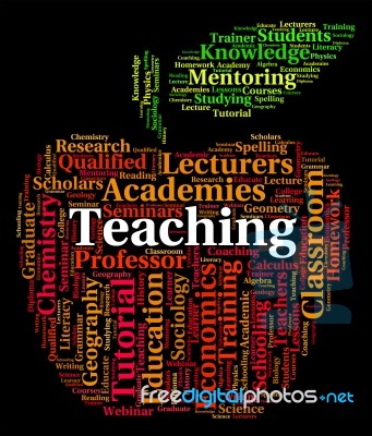 Teaching Word Means Give Lessons And Coach Stock Image