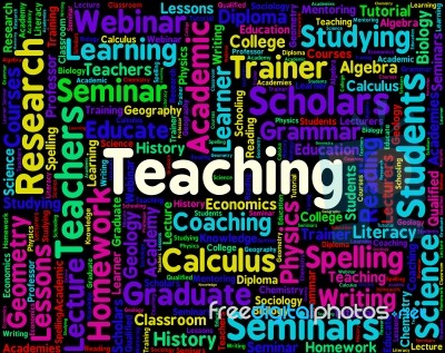 Teaching Word Represents Give Lessons And Coaching Stock Image