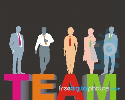 Team Colored People Stock Image