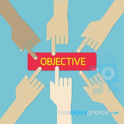 Team Hand Press Business Objective Botton. , Eps10 Stock Image