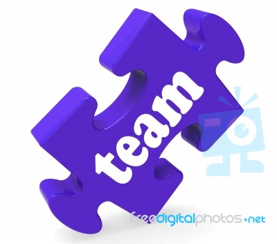 Team Puzzle Shows Together Community And Unity Stock Image