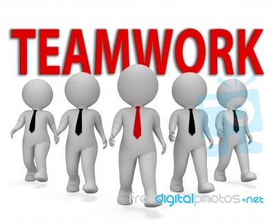 Teamwork Businessmen Indicates Together Group 3d Rendering Stock Image