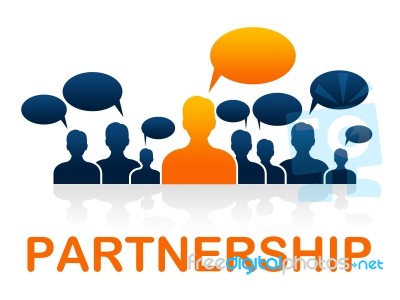 Teamwork Partnership Means Working Together And Cooperation Stock Image