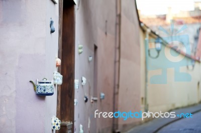 Teapot Embedded Into Facades Stock Photo