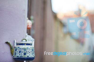 Teapot Embedded Into Facades Stock Photo