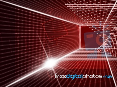 Tech Glow Shows Data Digital And Technology Stock Image