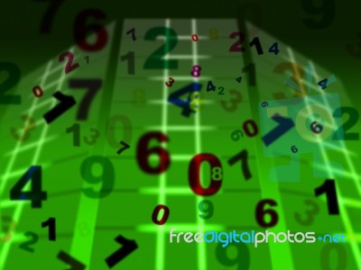 Tech Maths Shows Numbers Training And Learning Stock Image