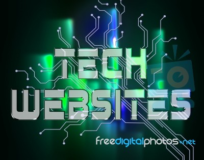 Tech Websites Represents Digital Technologies And Online Stock Image