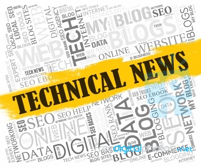 Technical News Indicates Hi-tech Specialist And Science Stock Image