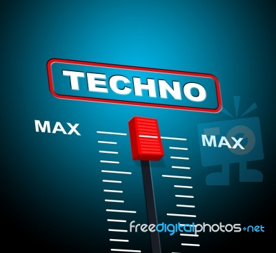 Techno Music Indicates Sound Track And Celebration Stock Image